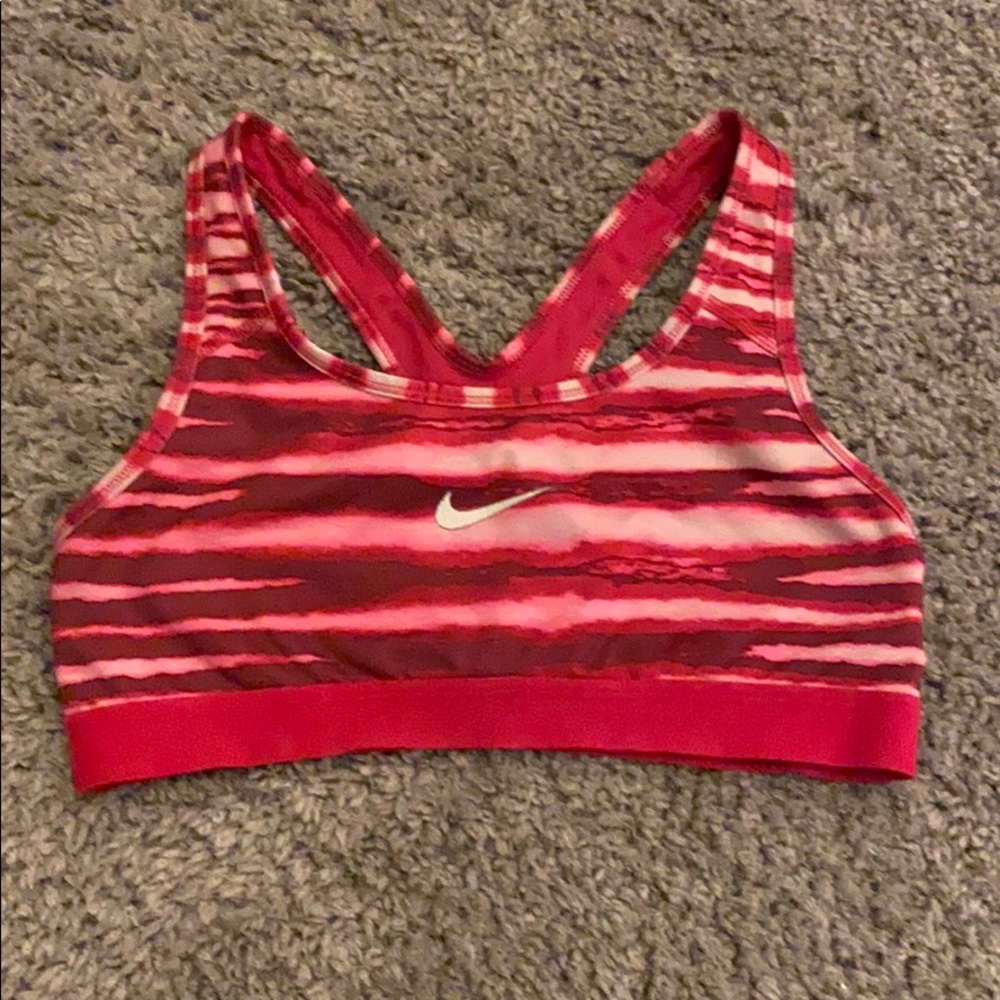 Pink Nike sports bra